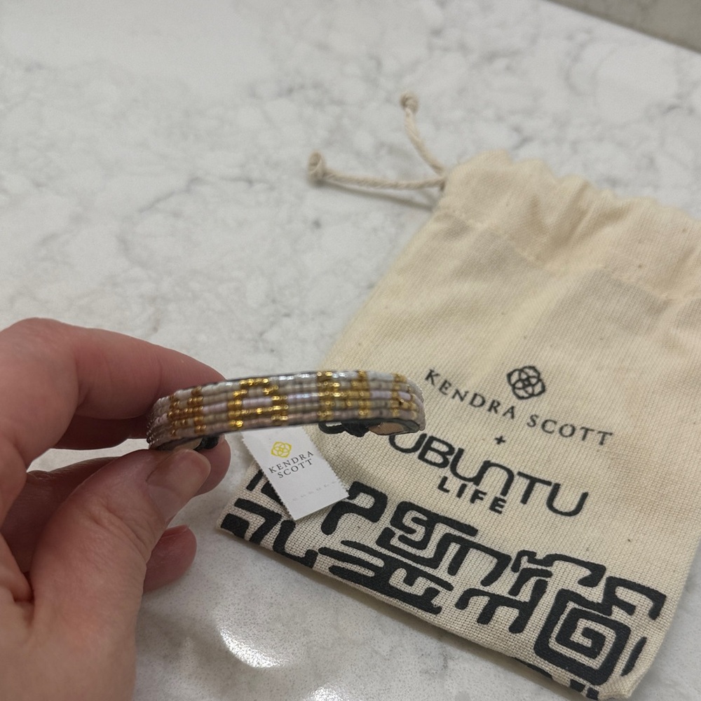 Kendra Scott Gold and Silver Beaded Bracelet, Ubuntu Life “Mama” - Picture 4 of 6